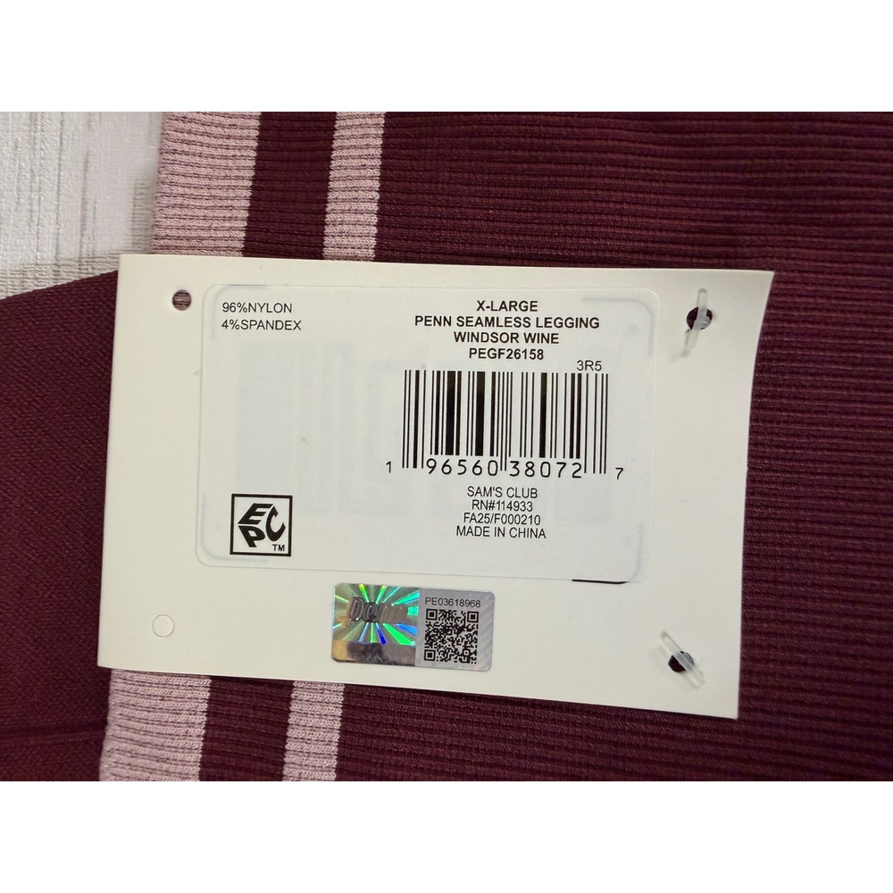 Penn Women XL Seamless Leggings Windsor Wine High Waist Athletic PEGF26158 NWT - Picture 3 of 5